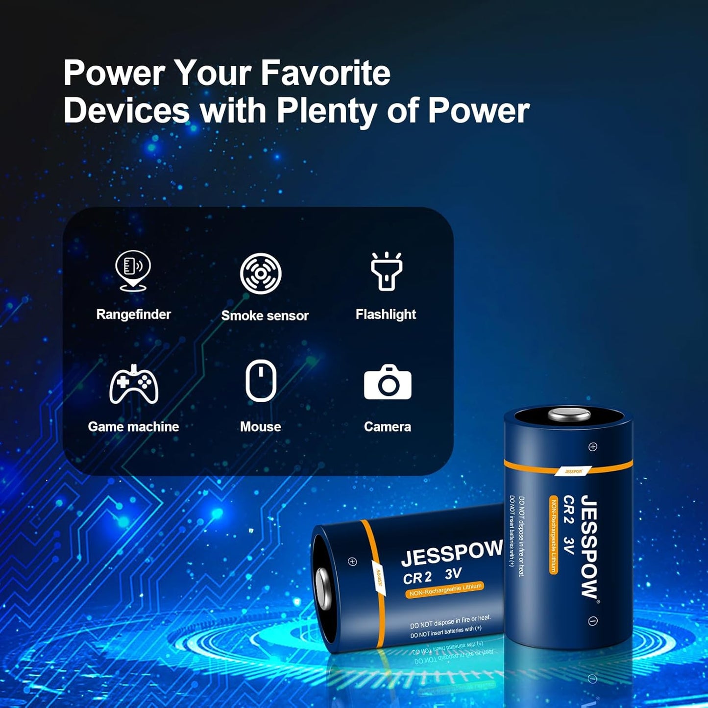 CR2 Lithium Battery 3V - 12 Pack