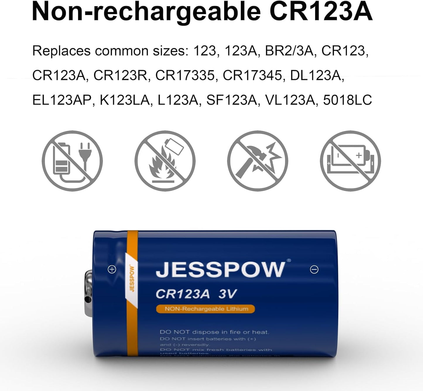 CR123A 3V Lithium Battery - 24 Pack