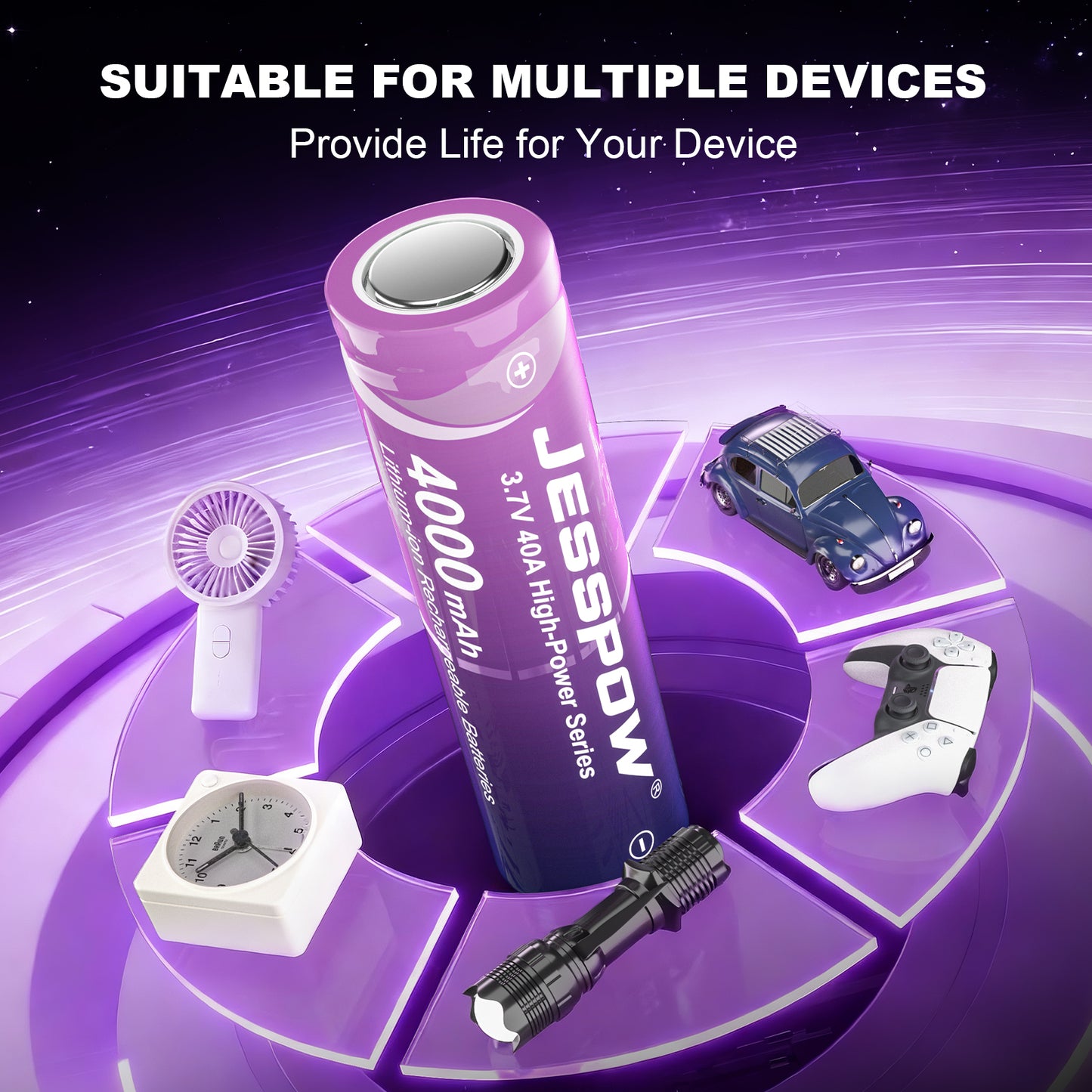 4Pack 21700 3.7 V 40A Rechargeable Batteries