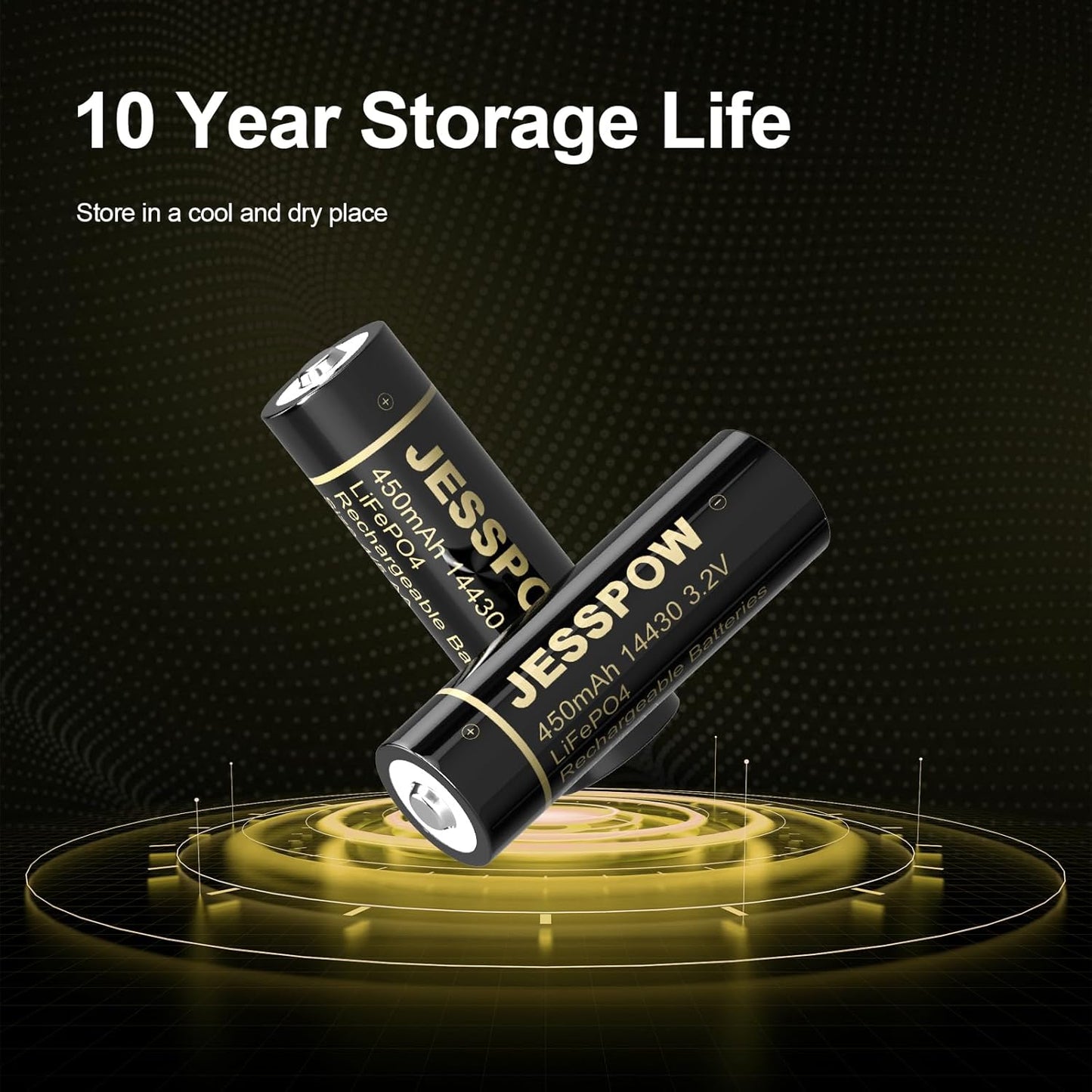 14430 3.2V 8 Pack Rechargeable Solar Battery with Charger