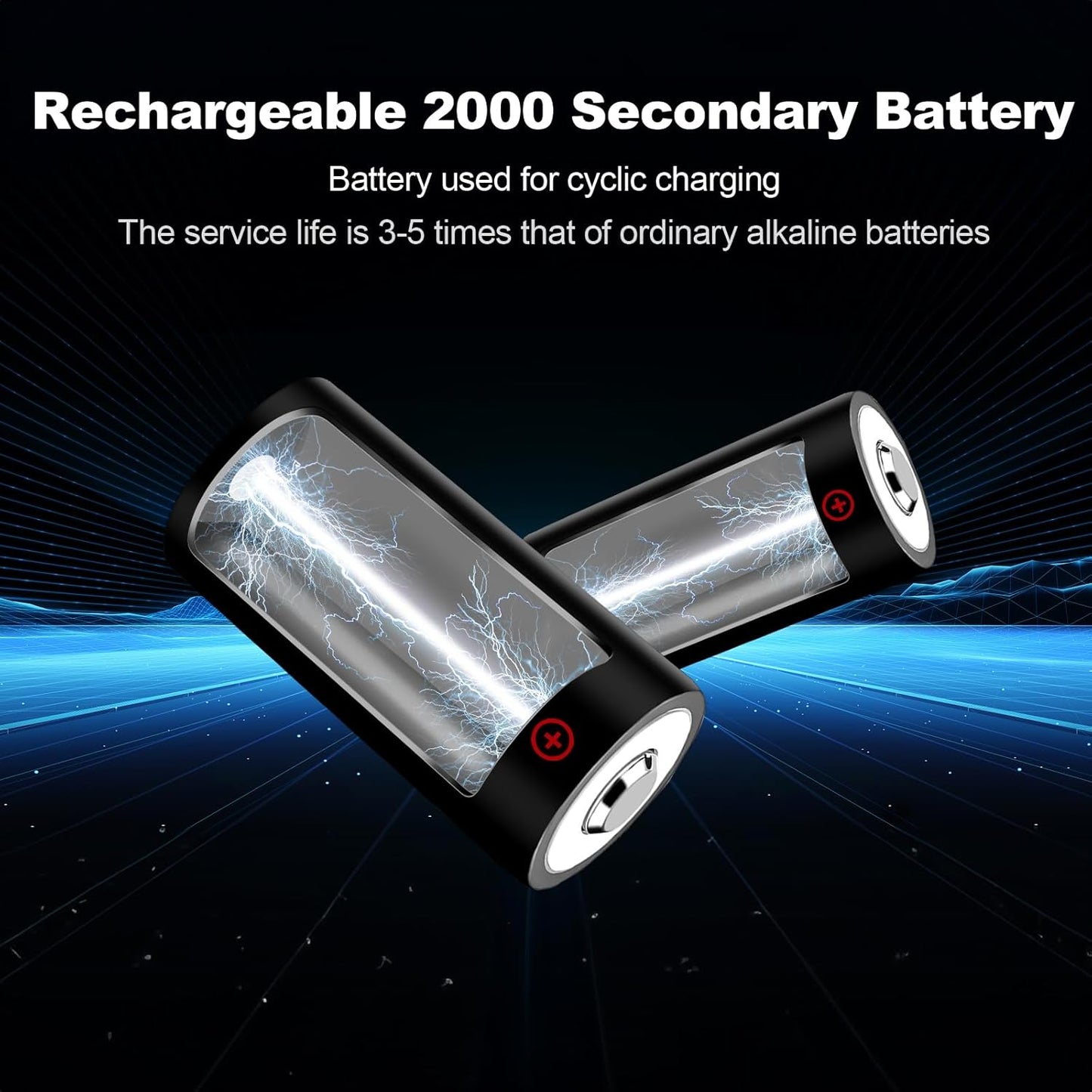 CR123A 32 Pack 3.7V Rechargeable Battery with Charger