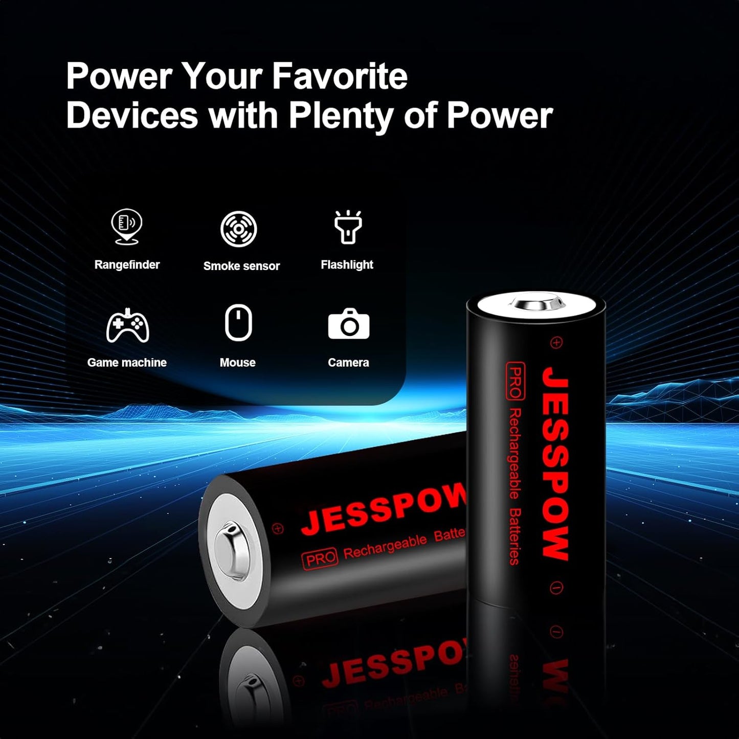 CR123A 32 Pack 3.7V Rechargeable Battery with Charger