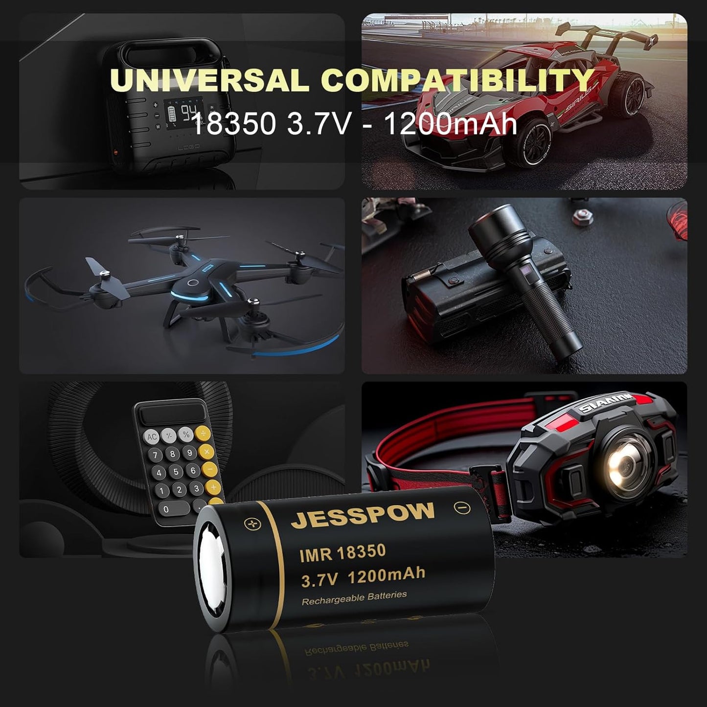 18350 Rechargeable Battery 3.7V - 2 Pack