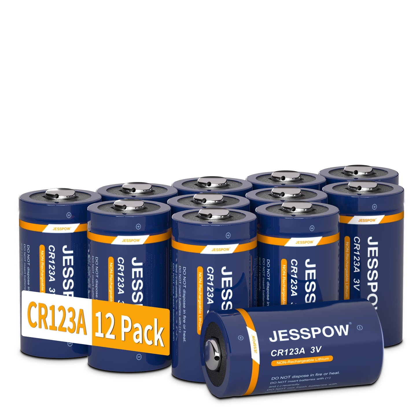 CR123A 3V Lithium Battery - 12 Pack