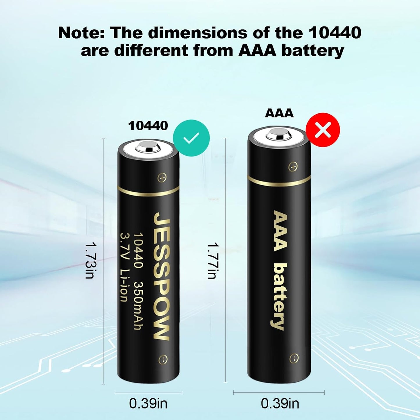 10440 Rechargeable Battery 3.7V - 4 Pack