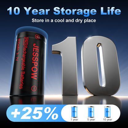 CR123A 8 Pack 3.7V Rechargeable Battery with Charger