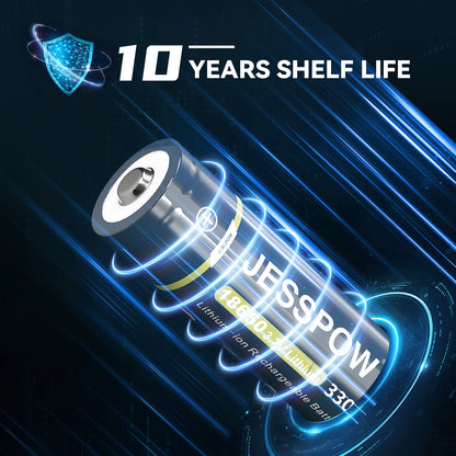 18650 2 Pack Button Top Rechargeable Battery with Charger