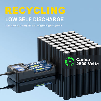 18650 2 Pack Button Top Rechargeable Battery with Charger