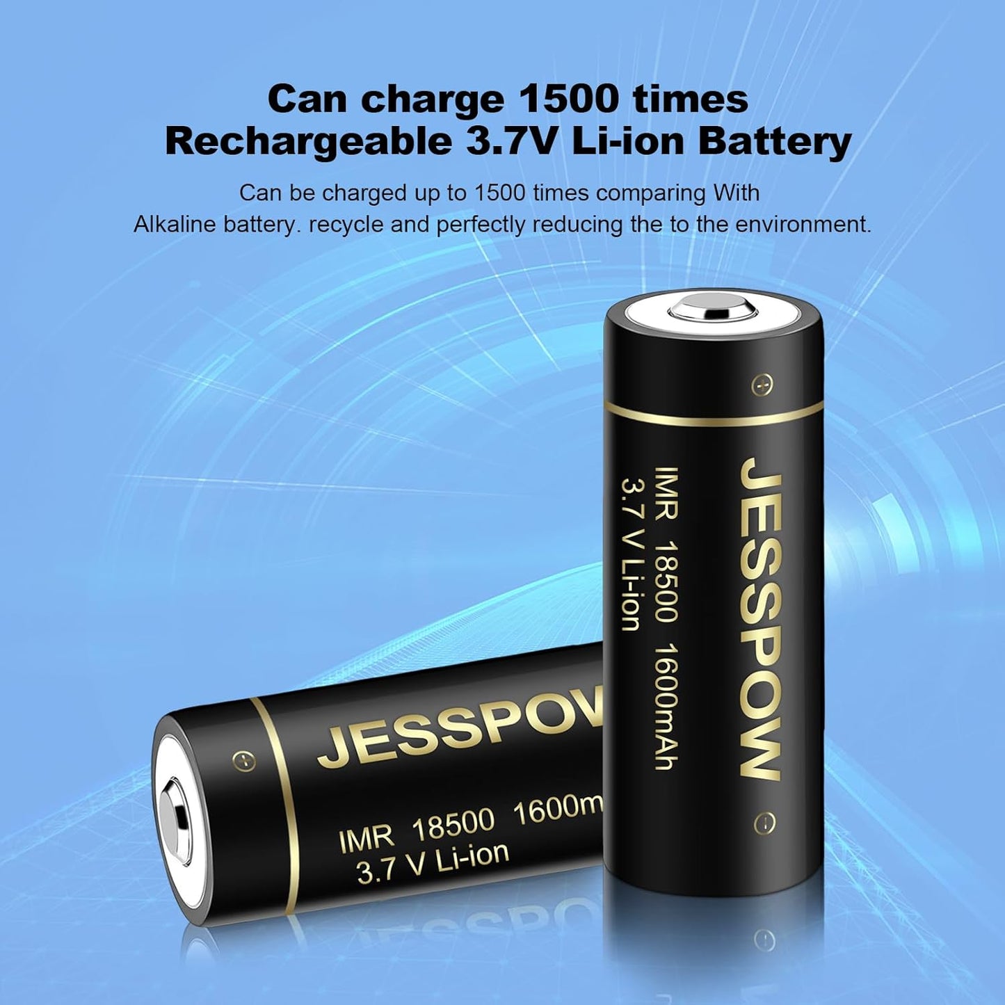 18500 Rechargeable Battery 3.7V - 8 Pack