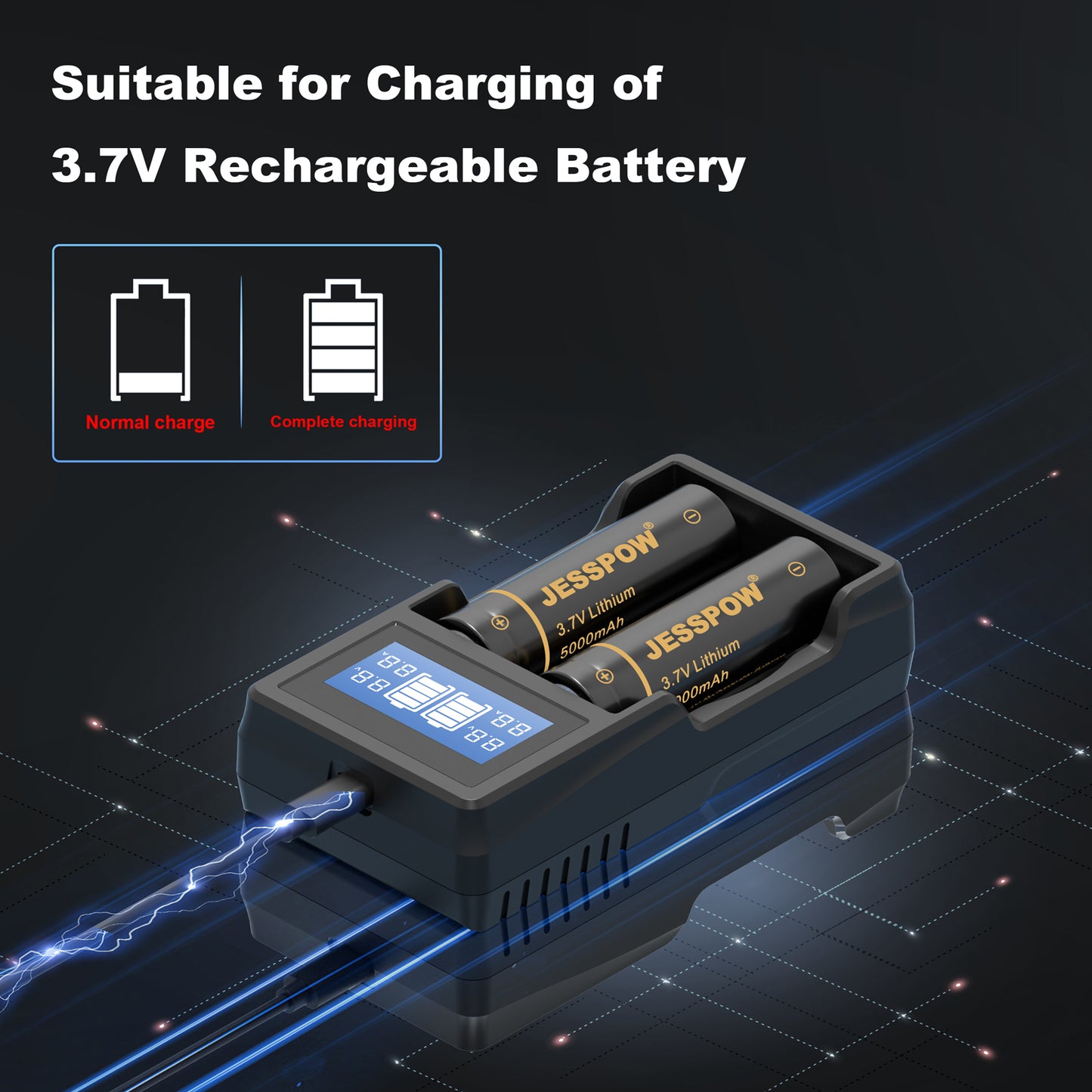 21700 2 Pack Rechargeable Battery with Charger