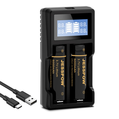 21700 2 Pack Rechargeable Battery with Charger