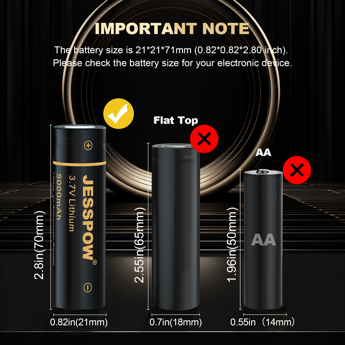 21700 2 Pack Rechargeable Battery with Charger