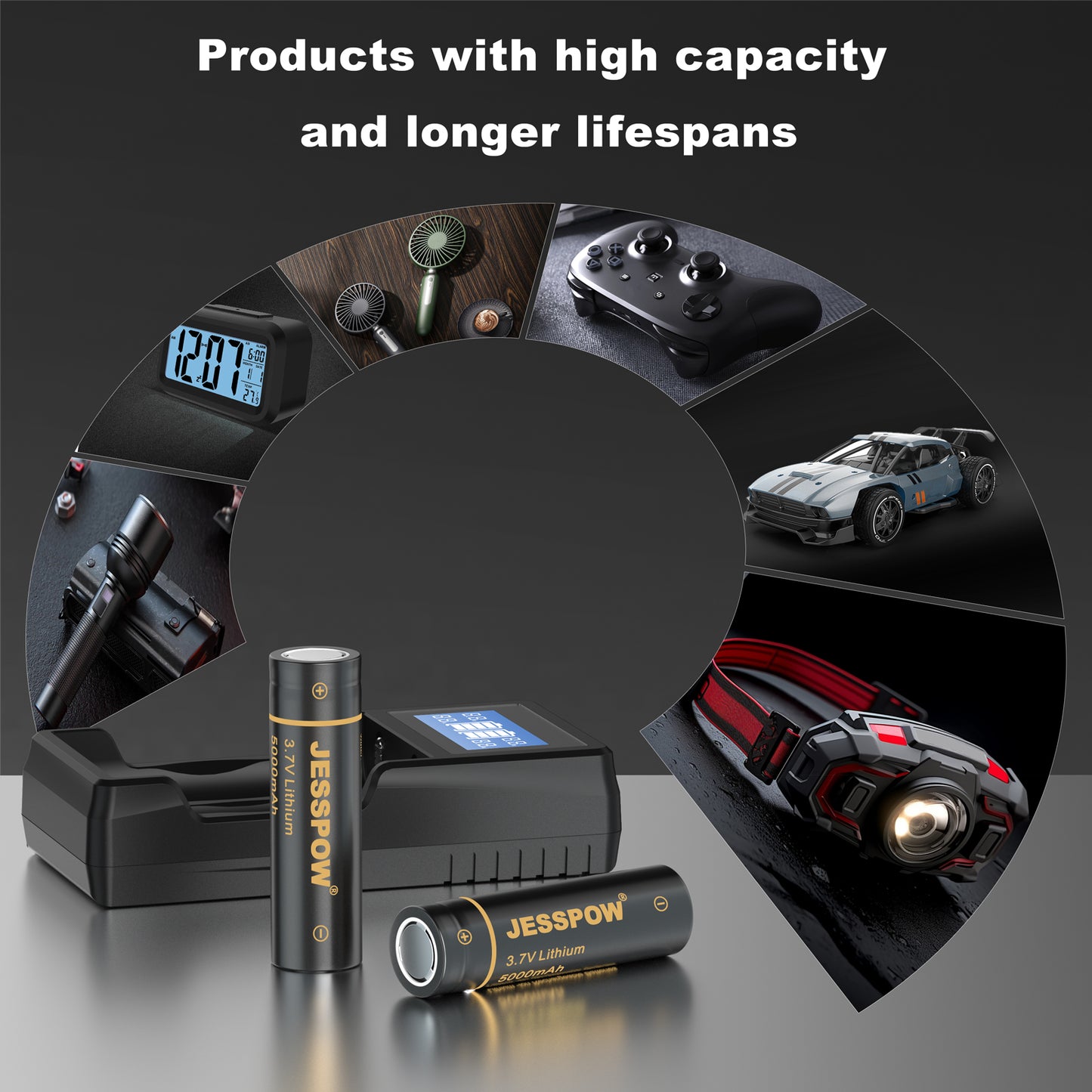 21700 2 Pack Rechargeable Battery with Charger