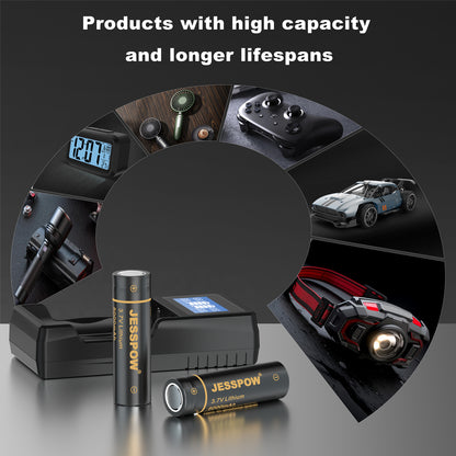 21700 2 Pack Rechargeable Battery with Charger