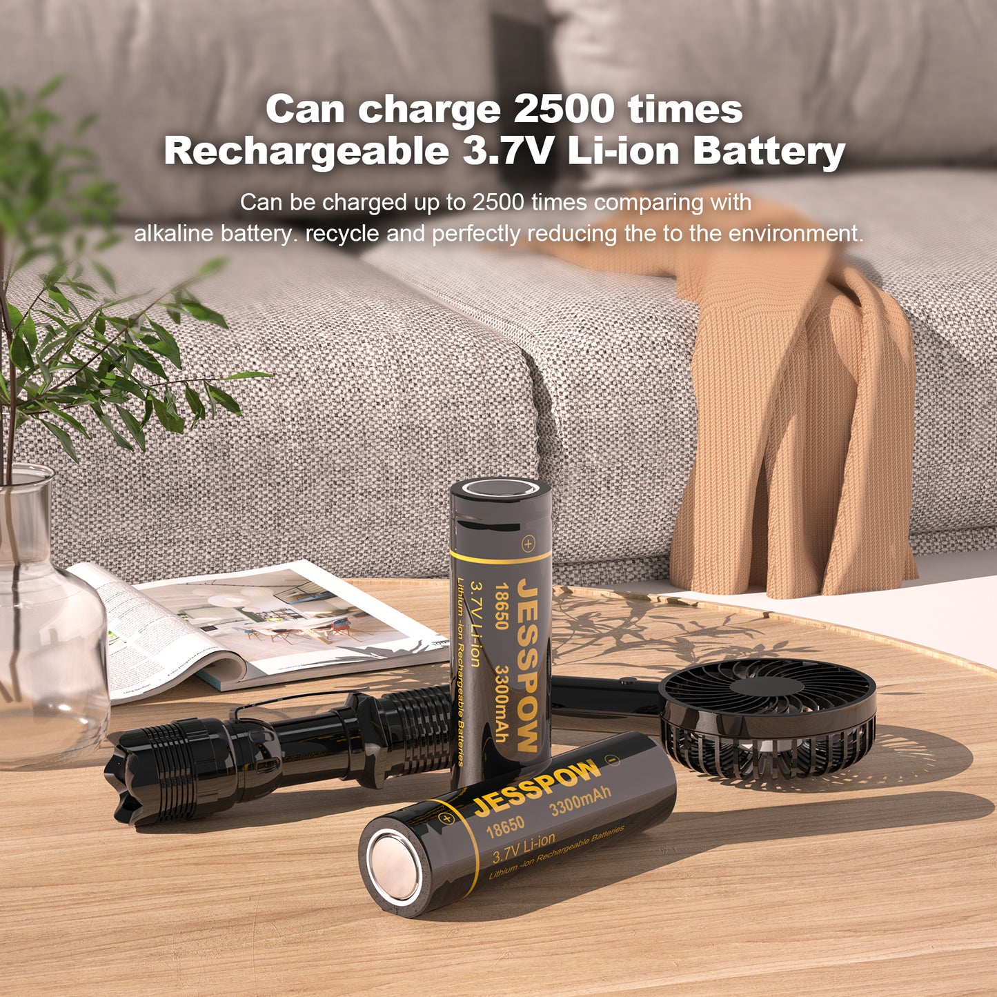 18650 Rechargeable Battery - 8 Pack