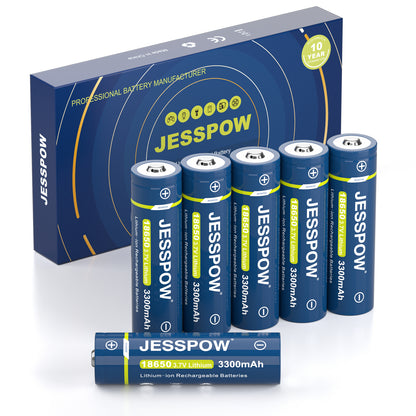 18650 Button Top Rechargeable Battery - 6 Pack