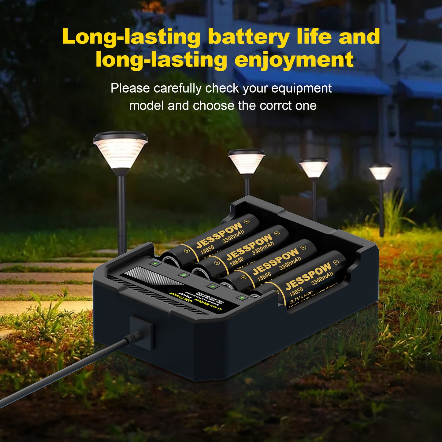 18650 6 Pack 3.7V Rechargeable Battery with 4 Slot-Charger