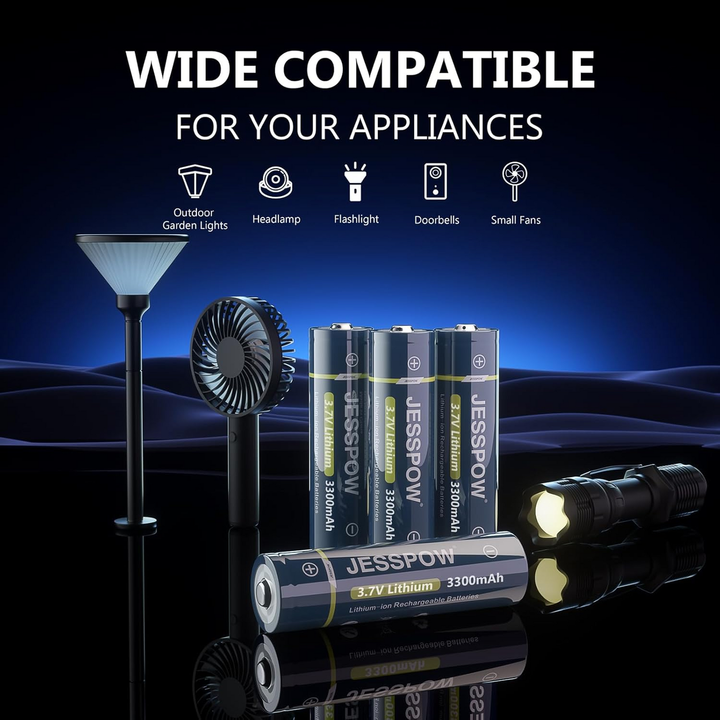 18650 Button Top Rechargeable Battery - 4 Pack