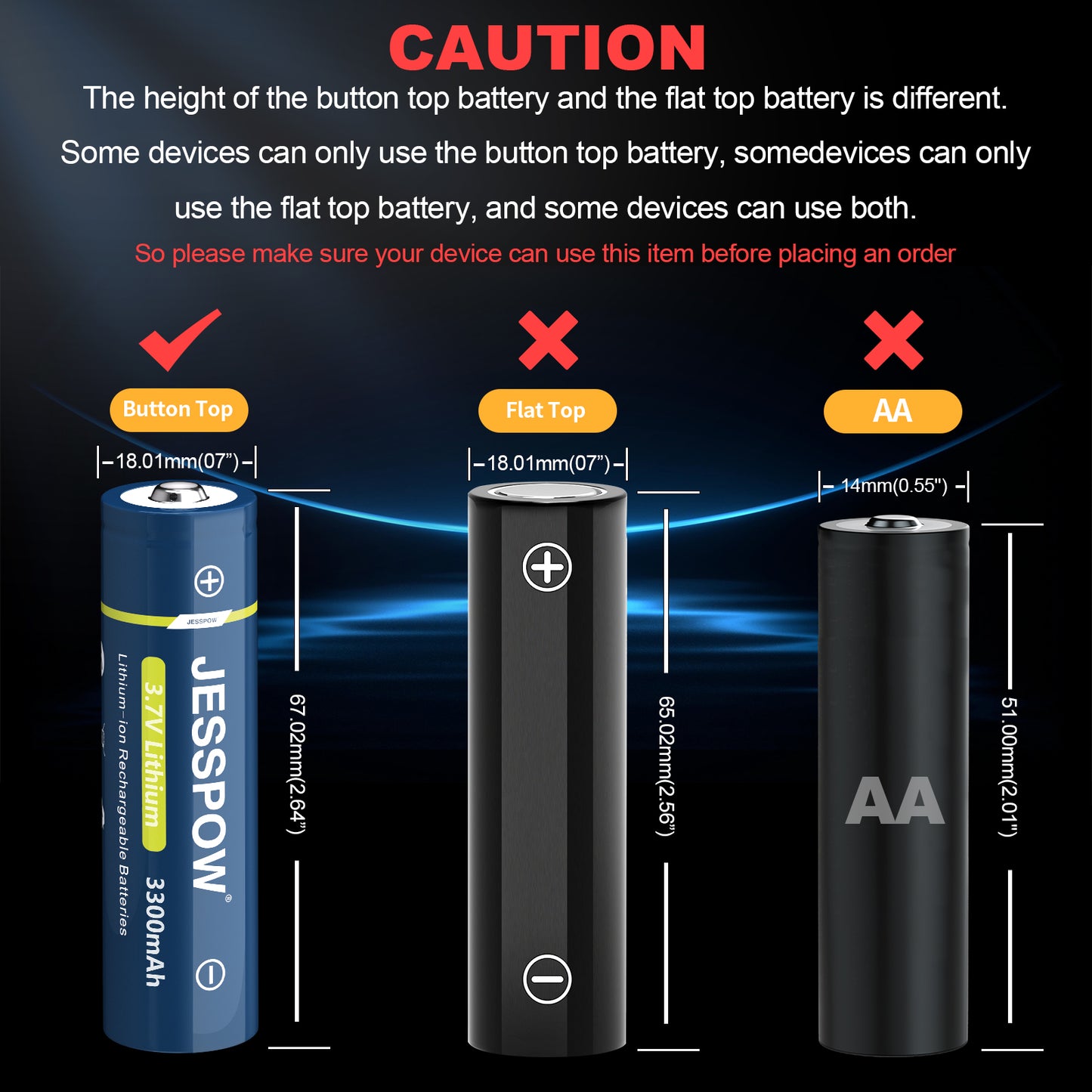 18650 6 Pack Button Top Rechargeable Battery with 4 Slot-Charger
