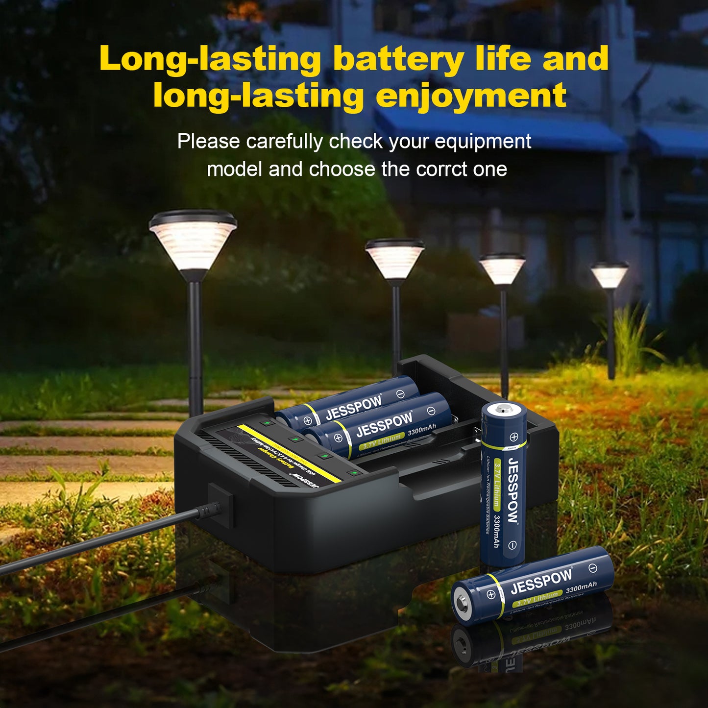 18650 6 Pack Button Top Rechargeable Battery with 4 Slot-Charger