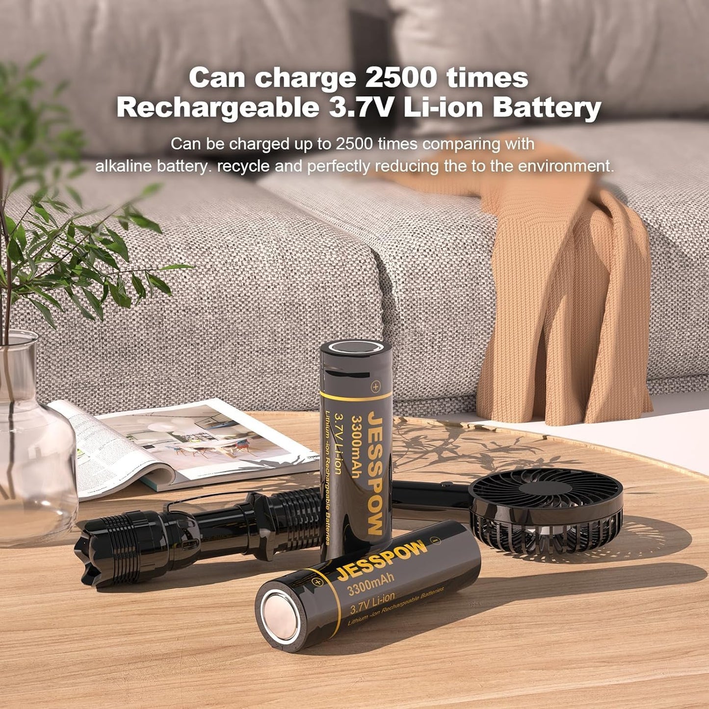 18650 Rechargeable Battery - 6 Pack