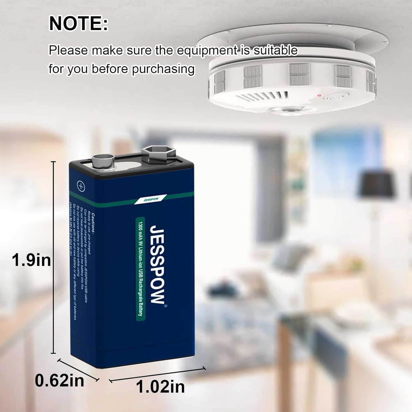 9V Rechargeable Battery - 8 Pack