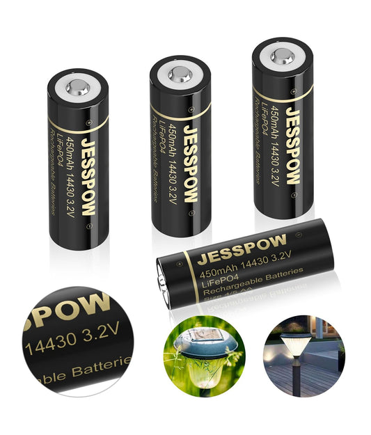 14430 Rechargeable Solar Battery 3.2V - 4 Pack