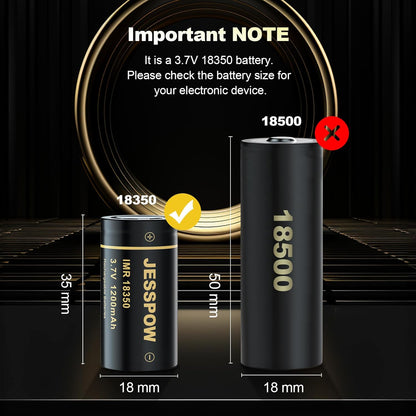 18350 Rechargeable Battery 3.7V - 2 Pack 18350 Rechargeable Battery 3.7V - 2 Pack