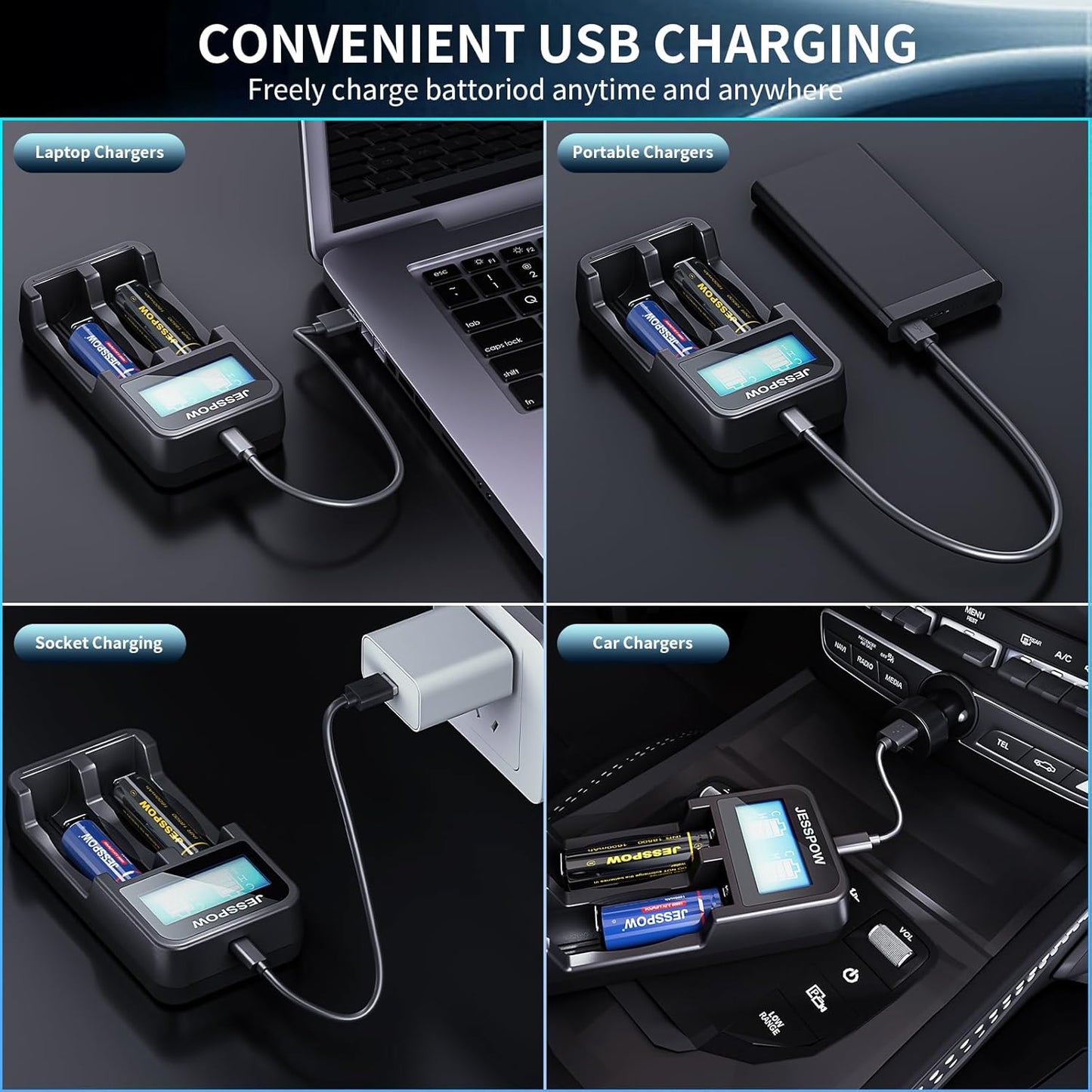 JESSPOW Battery Charger