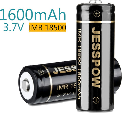 18500 4 Pack 3.7V Rechargeable Battery with Charger